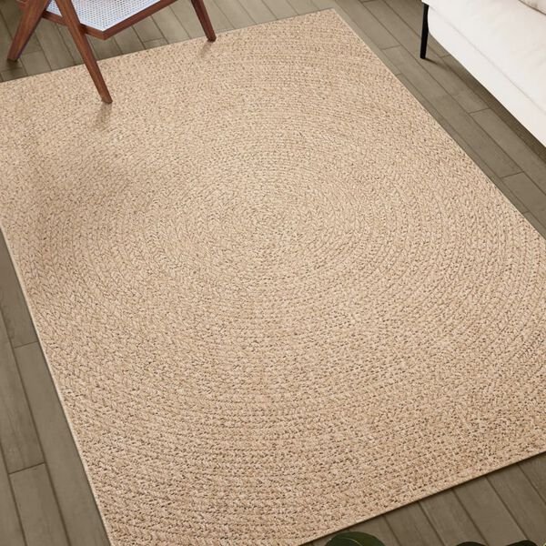 vidaXL Teppich ZIZUR 200x200 cm Jute-Optik Indoor und Outdoor