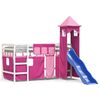 vidaXL Kinderhochbett mit Turm Rosa 90x200 cm Massivholz Kiefer