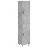 vidaXL Highboard Betongrau 34,5x34x180 cm Holzwerkstoff