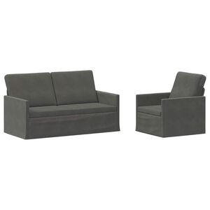 vidaXL Sofa-Set 2 pcs Dunkelgrau Cordstoff