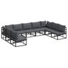 vidaXL Gartensofa-set 9 Stk. Schwarz Aluminium