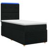 vidaXL LED Boxspringbett mit Matratze Schwarz 90 x 200 cm Stoff
