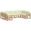 vidaXL Outdoor-Sofagarnitur 9 stk. Wei&szlig; und Creme