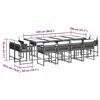vidaXL 13-tlg. Garten-Essgruppe mit Kissen Beige Poly Rattan