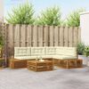 vidaXL Outdoor-Sofagarnitur mit Kissen 5 St&uuml;ck Natur und Creme