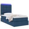 vidaXL Bett mit Stauraum und LED mit LED Blau 90 x 200 cm Polyester