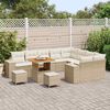 vidaXL Gartensofa-set mit Kissen 12 pcs Beige Poly-Rattan