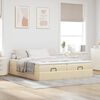 vidaXL Ottoman-Bett mit Matratzen Creme 160x200 cm Stoff