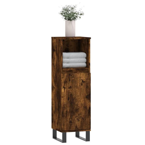 vidaXL Badschrank R&auml;uchereiche 30x30x100 cm Holzwerkstoff