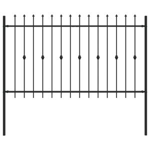 vidaXL Spie&szlig;zaun Schwarz 200 x 130 cm Pulverbeschichteter Stahl