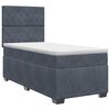 vidaXL Boxspringbett mit Matratze Dunkelgrau 90 x 190 cm Samt