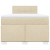 vidaXL Boxspringbett mit Matratze Creme 120x190 cm Stoff