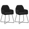 vidaXL Esszimmerst&uuml;hle 2 pcs Samt (V) Schwarz 55 x 50 x 84 cm