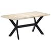 vidaXL Esstisch Wei&szlig; 160x80x75 cm Massivholz Mango