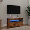 vidaXL TV-Schrank mit LED-Leuchten Altholz-Optik 75x35x40 cm