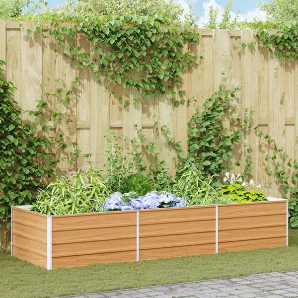 vidaXL Garten-Hochbeet 240x80x45 cm Verzinkter Stahl Silber