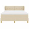 vidaXL Boxspringbett mit Matratze Creme 160 x 200 cm Stoff
