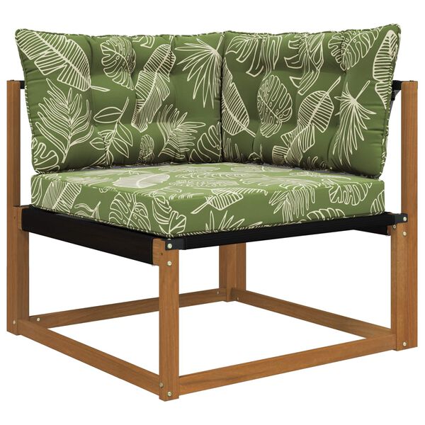 vidaXL Sofakissen f&uuml;r drau&szlig;en 3 pcs Blattdesign Polyester