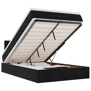 vidaXL Ottomane Bett mit Matratze & LEDs Schwarz 120x190 cm Samt