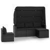 vidaXL 4-tlg. Garten-Sofagarnitur mit Kissen Schwarz Poly Rattan