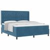 vidaXL Boxspringbett mit Kissen mit Kopfteil Blau 180 x 200 cm Samt