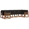 vidaXL Outdoor-Sofagarnitur mit Kissen 7 pcs Nat&uuml;rlich und Schwarz