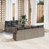 vidaXL Gartensofa-set mit Speicher mit Kissen 8 pcs Grau Poly-Rattan