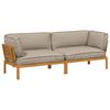 vidaXL Sofa Set mit Kissen Uni 2 pcs Taupe Massivholz Akazie