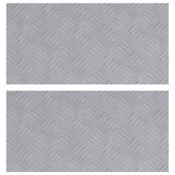 vidaXL Treppe Tritt Rechtwinklig 2 pcs Silber 50 x 25 cm Aluminium