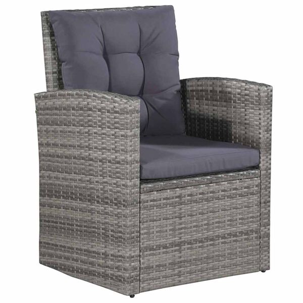 vidaXL 6-tlg. Garten-Lounge-Set mit Auflagen Poly Rattan Grau