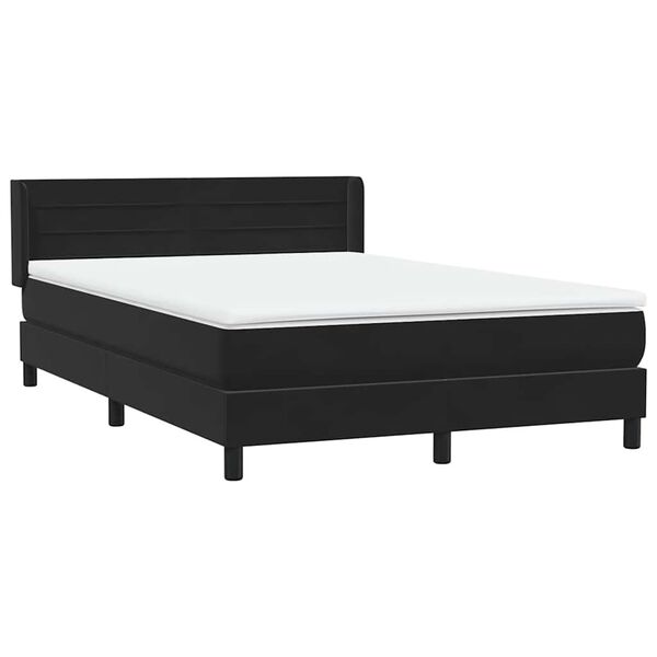 vidaXL Boxspringbett mit Matratze Schwarz 160x220 cm Samt