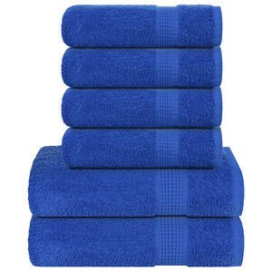 vidaXL 6-tlg. Handtuch-Set FROGN Blau 360 g/m&sup2;