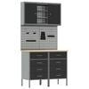 vidaXL Arbeitsschrankset mit Schubladen mit Regal 5 stk. Schwarz