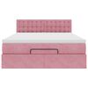 vidaXL Ottoman-Bett mit Matratze & LEDs Rosa 140x200 cm Samt