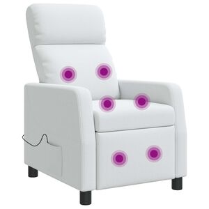 vidaXL Massage Relaxsessel Wei&szlig; Stoff