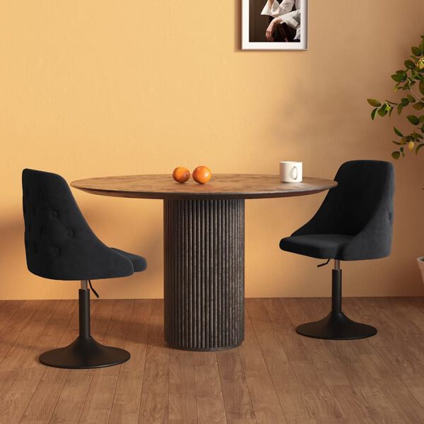 vidaXL Esszimmerst&uuml;hle 2 Stk. Schwarz Samt