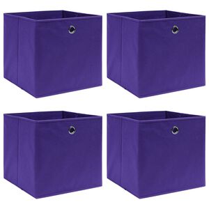 vidaXL Aufbewahrungsboxen 4 Stk. Lila 32x32x32 cm Stoff