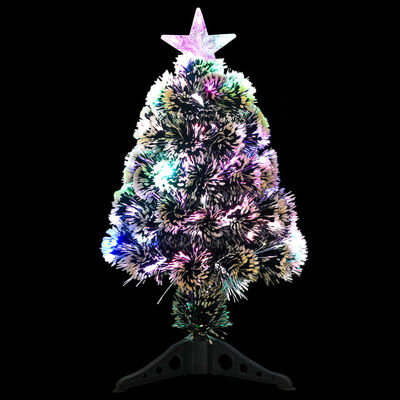 vidaXL Weihnachtsbaum mit Beleuchtung Grün und Weiß 64cm Glasfaser