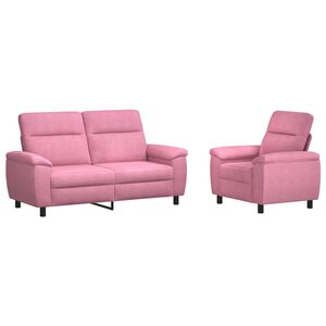 vidaXL Sofa-Set 2 pcs Rosa Stoff