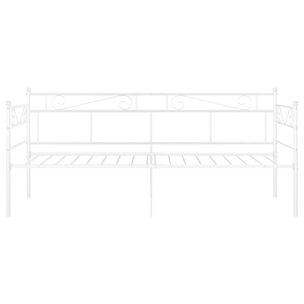 vidaXL Schlafsofa Bettgestell Wei&szlig; Metall 90x200 cm