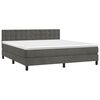 vidaXL Boxspringbett mit Matratze & LED Dunkelgrau 180x200 cm Samt