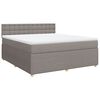 vidaXL Boxspringbett mit Matratze Taupe 180x200 cm Stoff