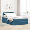 vidaXL Bett mit Stauraum und LED mit Matratze Blau 120 x 190 cm Samt