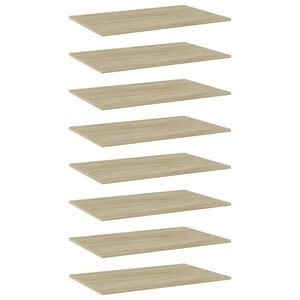 vidaXL B&uuml;cherregal-Bretter 8 Stk. Sonoma-Eiche 80x50x1,5 cm