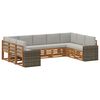vidaXL Outdoor-Sofagarnitur 9 stk. Nat&uuml;rlich und Hellgrau Polyester