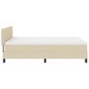 vidaXL Boxspringbett mit Matratze Creme 160 x 200 cm Stoff