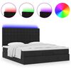 vidaXL Ottoman-Bett mit Matratze & LEDs Schwarz 160x200 cm Stoff