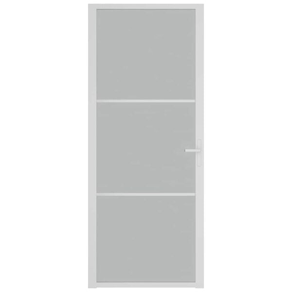 vidaXL Innent&uuml;r 83x201,5 cm Wei&szlig; Mattglas und Aluminium