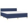 vidaXL Boxspringbett mit Matratze Blau 180x200 cm Stoff