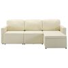 vidaXL Modulares 3-Sitzer Schlafsofa Creme Kunstleder